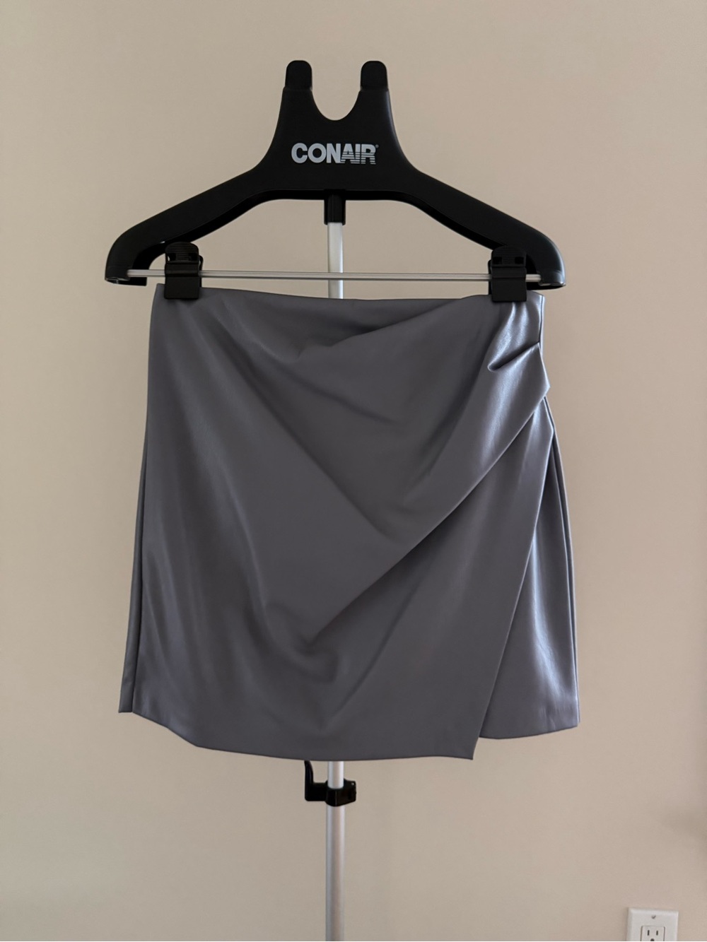 New Wilfred Slate Gray Draped Mini Skirt
